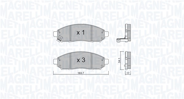 MAGNETI MARELLI Piduriklotside komplekt, ketaspidur 363916060982