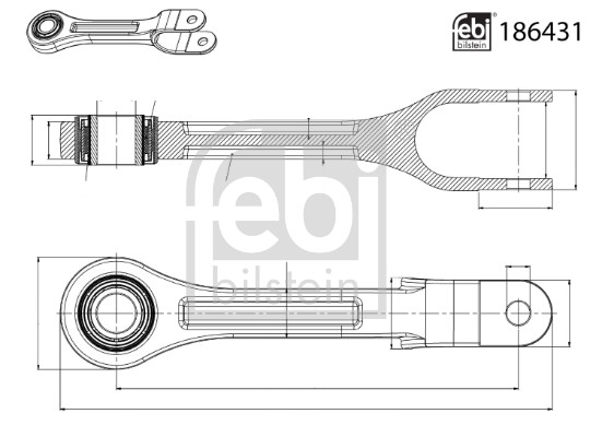 FEBI BILSTEIN Drążek / wspornik, stabilizator 186431