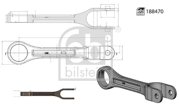 FEBI BILSTEIN Drążek / wspornik, stabilizator 188470