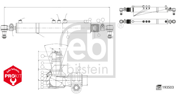 FEBI BILSTEIN Työsylinteri, ohjaustehostin 193503