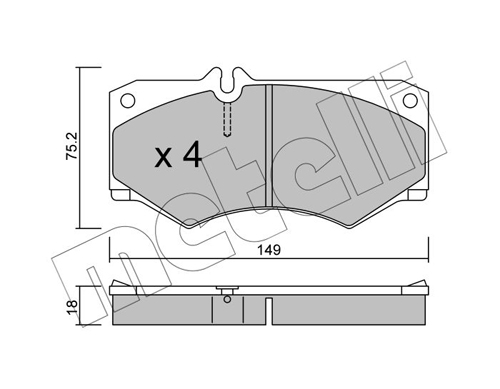 METELLI Piduriklotside komplekt, ketaspidur 22-0014-0