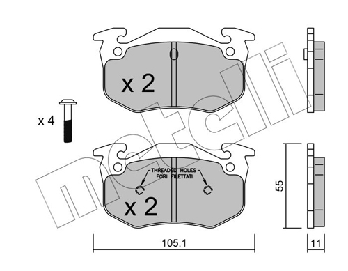 METELLI Piduriklotside komplekt, ketaspidur 22-0038-1