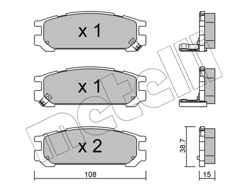 METELLI Piduriklotside komplekt, ketaspidur 22-0204-0