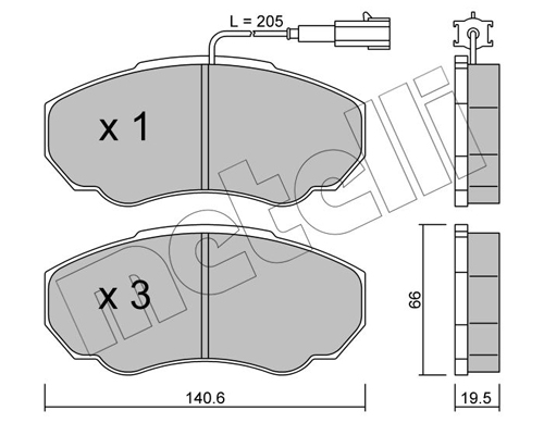 METELLI Piduriklotside komplekt, ketaspidur 22-0325-0