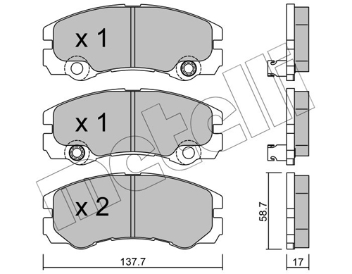 METELLI Piduriklotside komplekt, ketaspidur 22-0357-1