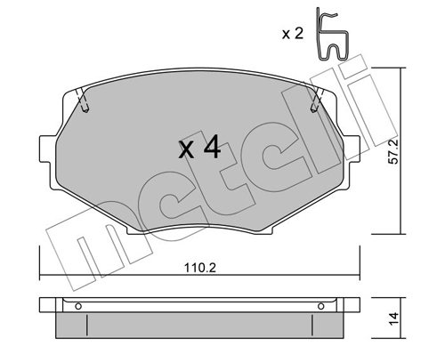 METELLI Piduriklotside komplekt, ketaspidur 22-0472-0