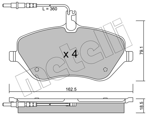 METELLI Piduriklotside komplekt, ketaspidur 22-0601-0
