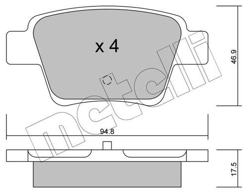 METELLI Piduriklotside komplekt, ketaspidur 22-0639-0