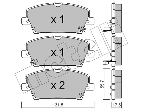 METELLI Piduriklotside komplekt, ketaspidur 22-0728-0