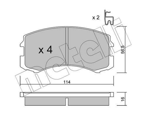 METELLI Bromsbeläggssats, skivbroms 22-0736-0