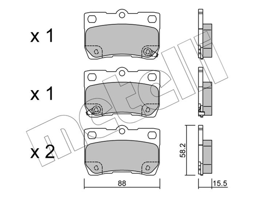 METELLI Piduriklotside komplekt, ketaspidur 22-0761-0