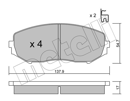 METELLI Piduriklotside komplekt, ketaspidur 22-0766-0