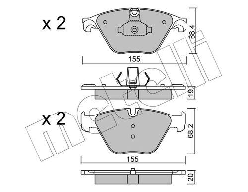 METELLI Piduriklotside komplekt, ketaspidur 22-0918-0