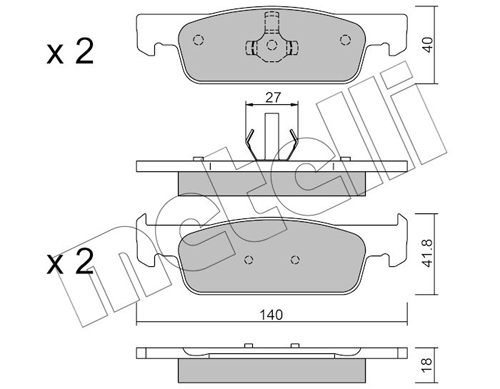 METELLI Piduriklotside komplekt, ketaspidur 22-0975-3