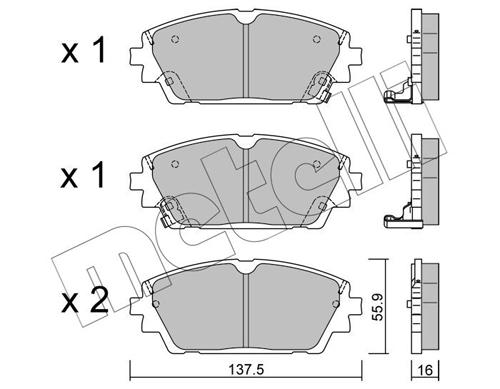 METELLI Piduriklotside komplekt, ketaspidur 22-1237-0