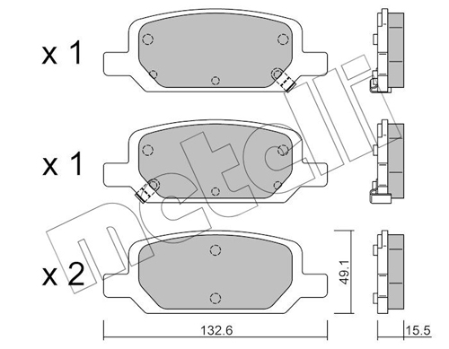 METELLI Piduriklotside komplekt, ketaspidur 22-1278-0