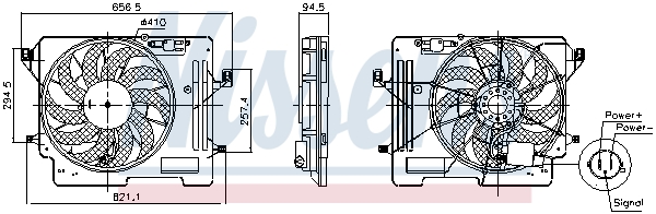 NISSENS Fläkt, kylare 850080