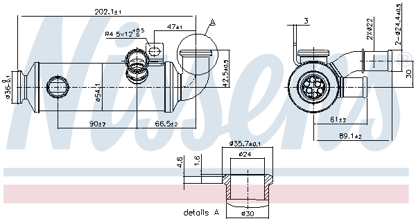 NISSENS Radiaator,heitgaaside tagasijooks 989274