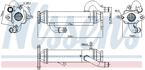 NISSENS Radiaator,heitgaaside tagasijooks 989328