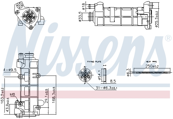 NISSENS Radiaator,heitgaaside tagasijooks 989458