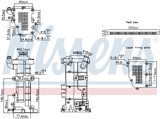 NISSENS Radiaator,heitgaaside tagasijooks 989503