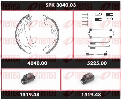 REMSA Pidurite komplekt, trummelpidur SPK 3040.03