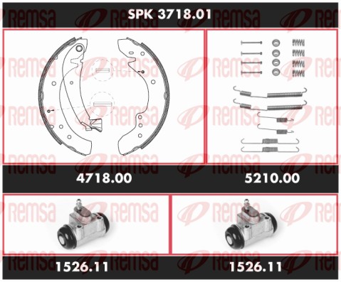 REMSA Pidurite komplekt, trummelpidur SPK 3718.01