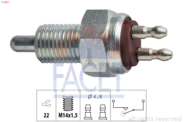 FACET Brytare, backljus 7.6007