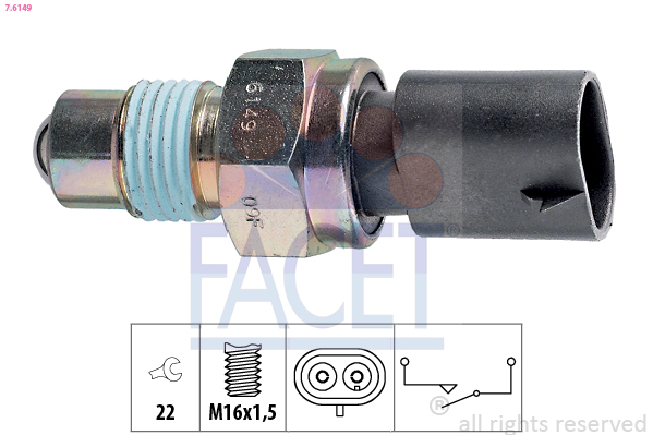 FACET Brytare, backljus 7.6149