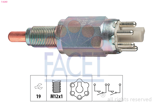 FACET Brytare, backljus 7.6243