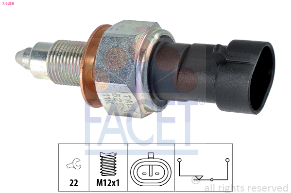 FACET Brytare, backljus 7.6258