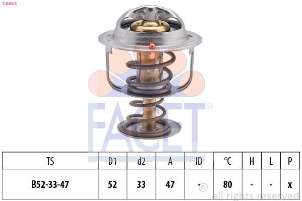 FACET Termostaatti, jäähdytysneste 7.8205S