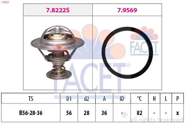 FACET Termostaatti, jäähdytysneste 7.8222