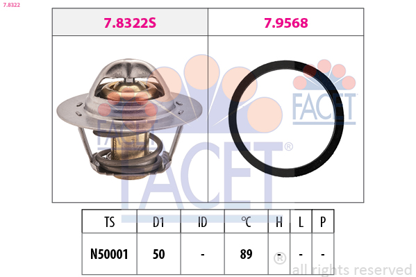 FACET Termostat, kylmedel 7.8322