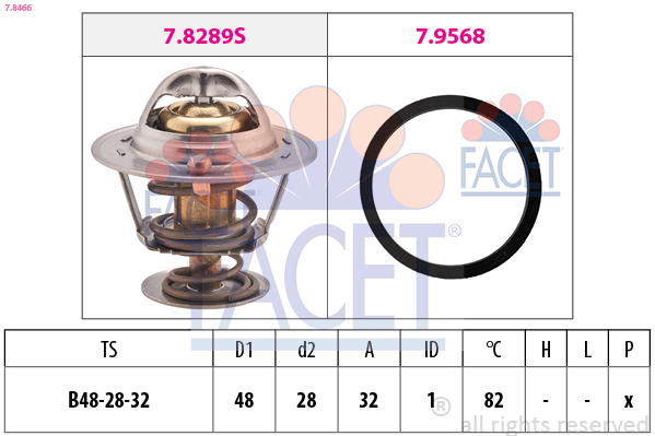 FACET Termostat, środek chłodzący 7.8466