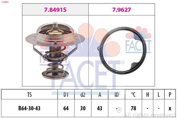 FACET Termostat, kylmedel 7.8491