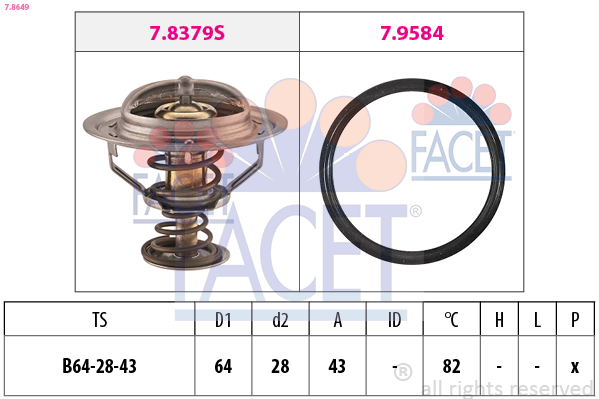 FACET Termostat, kylmedel 7.8649