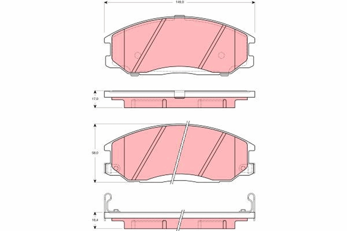 TRW Piduriklotside komplekt, ketaspidur GDB3257