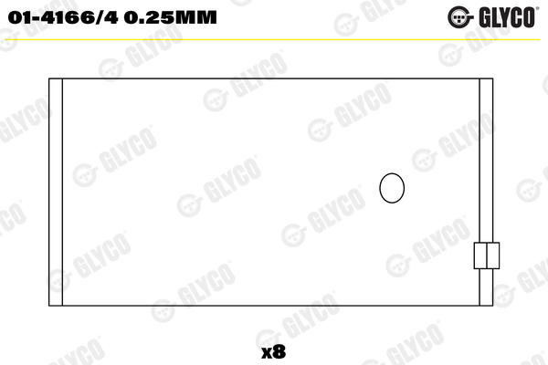 GLYCO Vevstakslager 01-4166/4 0.25mm
