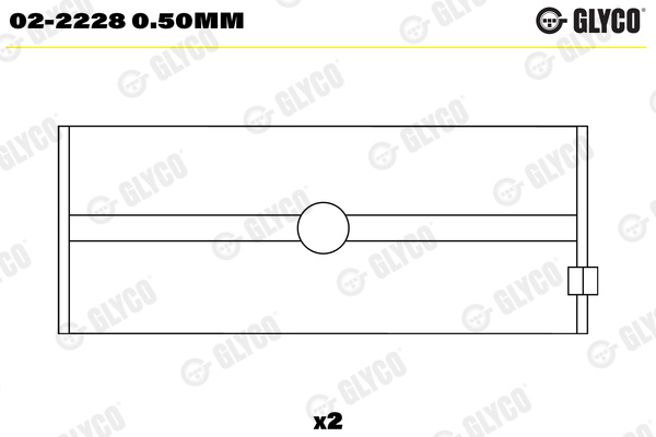 GLYCO Tuleja łożyska wału korbowego 02-2228 0.50mm