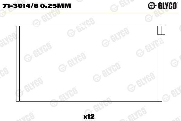GLYCO Vevstakslager 71-3014/6 0.25mm