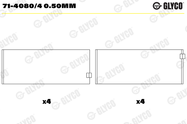 GLYCO Vevstakslager 71-4080/4 0.50mm