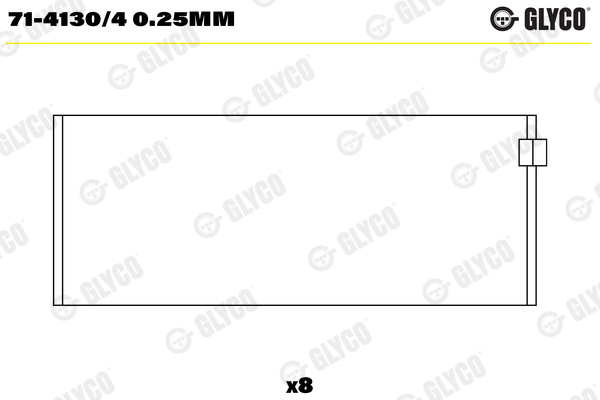 GLYCO Vevstakslager 71-4130/4 0.25mm