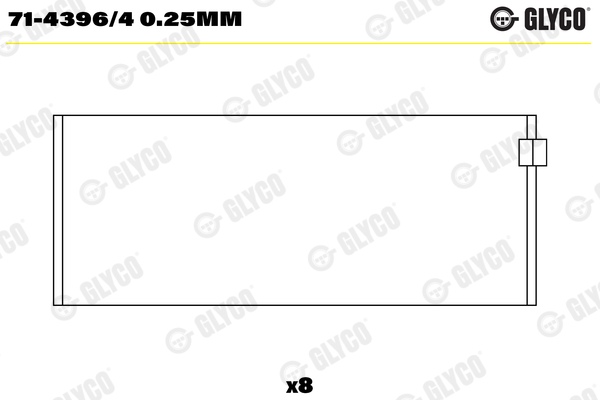 GLYCO Vevstakslager 71-4396/4 0.25mm