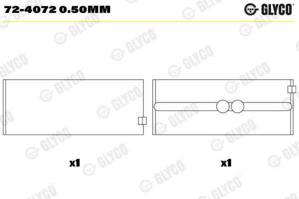 GLYCO Vevlager 72-4072 0.50mm