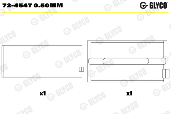 GLYCO Vevlager 72-4547 0.50mm