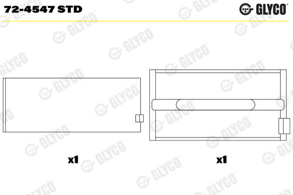 GLYCO Vevlager 72-4547 STD