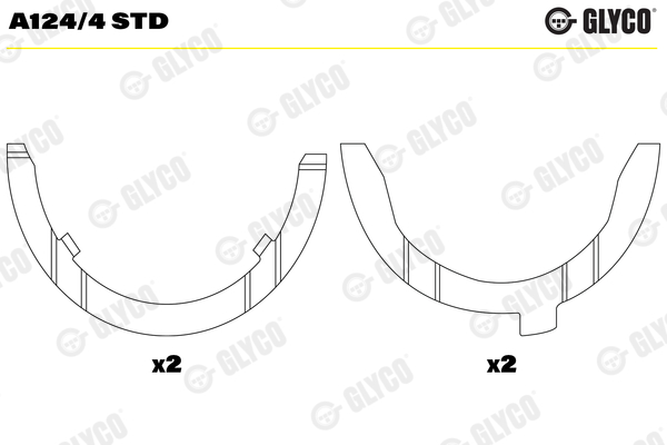 GLYCO atraminis tarpiklis, alkūninis velenas A124/4 STD