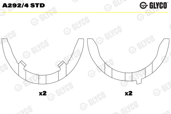 GLYCO atraminis tarpiklis, alkūninis velenas A292/4 STD