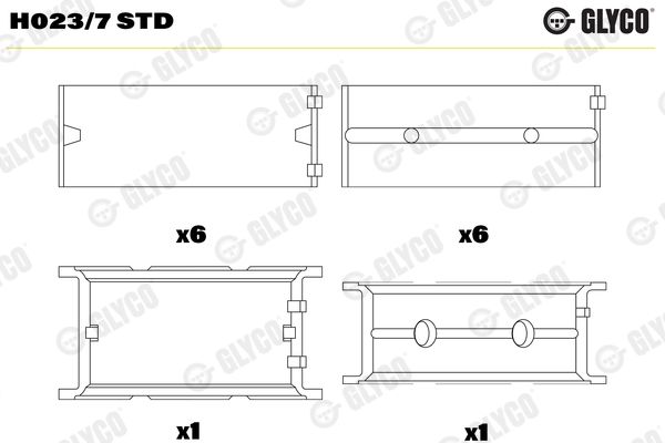 GLYCO Vevlager H023/7 STD